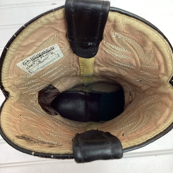 Double-H Mens 9D Work Western Leather Cowboy Boots 3267 Black Vintage - Picture 15 of 16